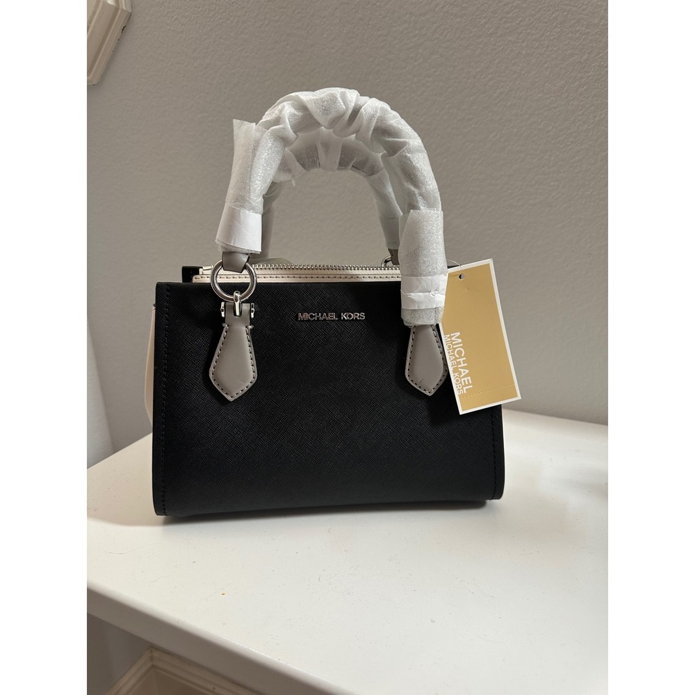 Michael Kors Marilyn Small Messenger Bag Black Multi Saffiano Leather NWT $358